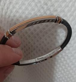 bracciale uomo rigido Zancan acciaio e oro 18k