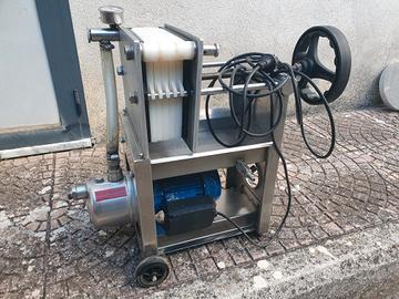 Pompa filtro vino elettrica inox con filtri