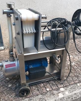 Pompa filtro vino elettrica inox con filtri