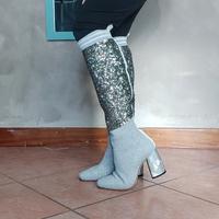 Fiorangelo stivali paillettes e pelle nr 37