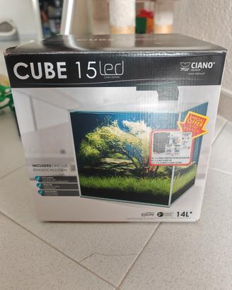 Acquario Ciano Cube 15 LED da 14 L
