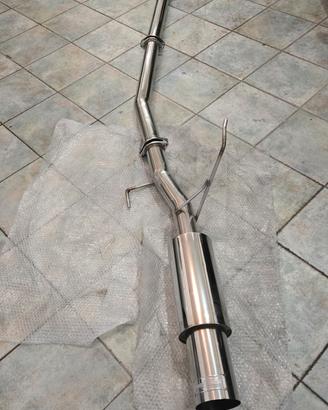 Scarico mitsubishi lancer evo 7 8 9 acciaio  76mm