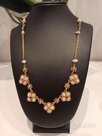 Collana oro 14KT perle scaramazze e microperle