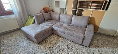 divano letto angolare  con penisola