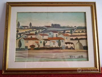 Quadro "paesaggio con case"