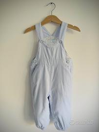 Salopette in velluto azzurro chiaro