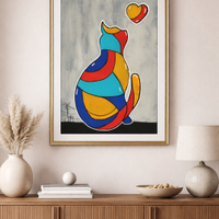 Quadro  Dipinto Gatto con cuore