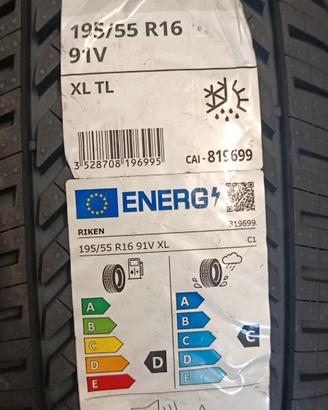 195/55/16 91 V XL 4 pneumatici nuovi 4s