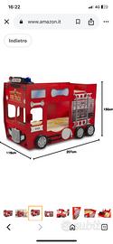 Letto a castello a forma camion pompieri
