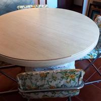 tavolo pranzo bianco legno tondo vintage 4 sedie