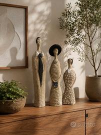Rara Scultura Set 3 Pezzi Unico da Collezione