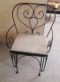 Poltrona dondolo in ferro battuto