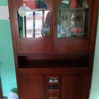 libreria con cassetti e tavolo interno 