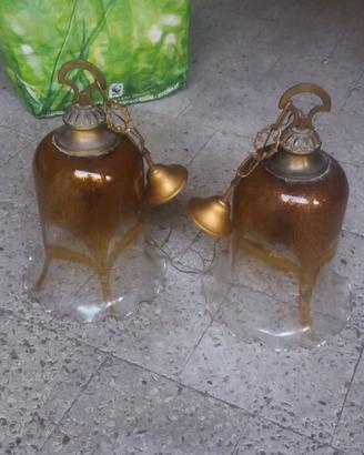 Coppia Lampadari A Campana in Murano anni 50 !!!