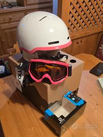 Casco e mascherina sci Salomon bambina