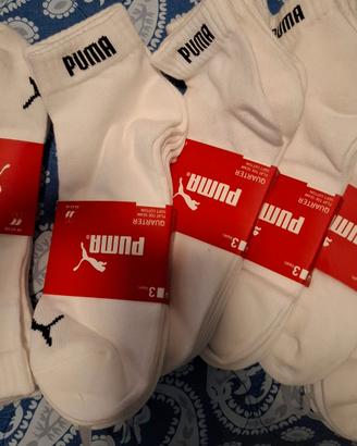 Calze PUMA Quarter bianche 43-46 nuove – 5 confez.