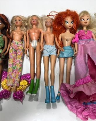 Blocco di 6 bellissime bambole Barbie