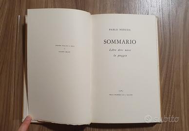 Neruda SOMMARIO Libro dove nasce la pioggia, 1963