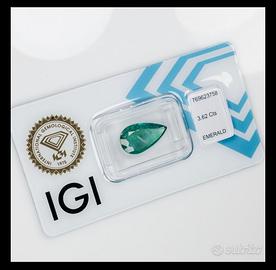 Smeraldo Naturale 3.62ct certificato sigillato IGI
