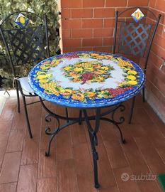 Tavolo in pietra lavica vietrese da 80 cm