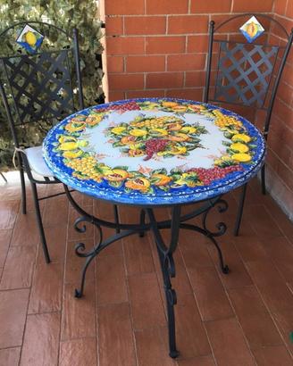 Tavolo in pietra lavica vietrese da 80 cm