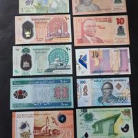 Set collezione 10 banconote in polimero dal mondo 