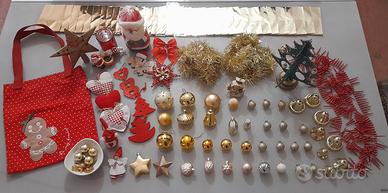 Addobbi natalizi 74 pezzi + 35 sacchetti oro + 200