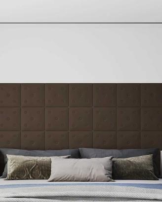 Pannelli Murali 12 pz Marroni 30x30 cm Similpelle