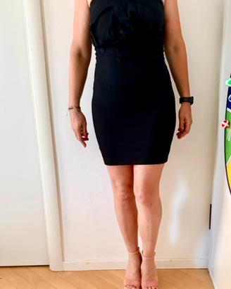 Vestito Benetton, nero con rosa, elasticizzato