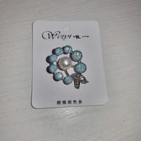Spilla elegante a fiore azzurro 