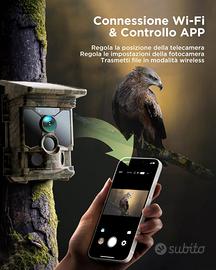 CEYOMUR Fototrappola Solare 68MP 4K WiFi/Bluetooth