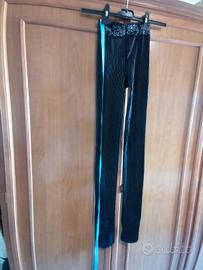 Collant con righe bianche e disegno rose SiSi