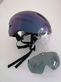 Casco bicicletta con visiera magnetica