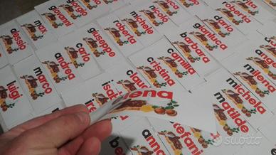 NUTELLA adesivi NOMI,MAMMA PAPÀ E NOI SCEGLI