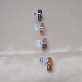 set 4 anelli acciaio inox misura 20 nuovi unisex
