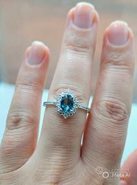 Anello in acciaio con Topazio Blu