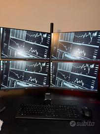 4 Monitor LG 24” Full HD + Supporto Professionale