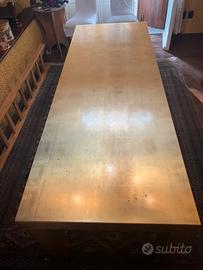 Tavolo da pranzo in foglia oro 2,20 x 80
