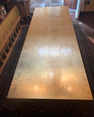 Tavolo da pranzo in foglia oro 2,20 x 80