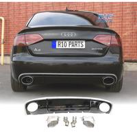 DIFFUSORE AUDI A4 B8 11-15 LOOK RS4 DOPPIA USCITA