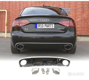 DIFFUSORE AUDI A4 B8 11-15 LOOK RS4 DOPPIA USCITA