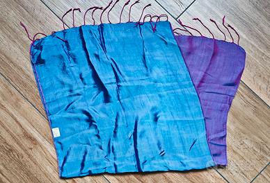 Sciarpa in pura seta bicolore