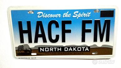 Targa Americana Da Collezione North Dakota U.S.A