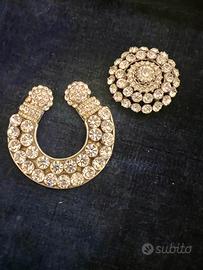 Due decorazioni cristalli tipo swarovski