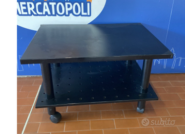 Tavolino Kartell Nero Due Ripiani Con Rotelle