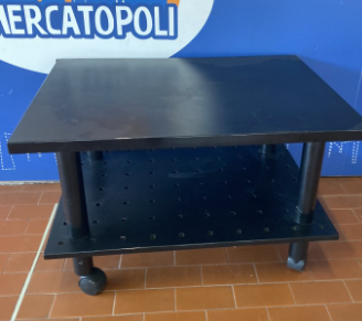 Tavolino Kartell Nero Due Ripiani Con Rotelle