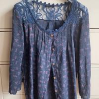 Camicia blu in lino