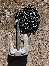 Ancora Hall zincata 4 kg + 2 metri di catena