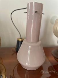 Lampadario vetro opalino rosa vintage anni 60-70