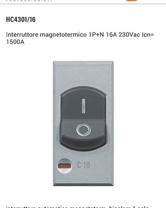 Bticino Axsolute HC4301/16 “ magnetotermico”